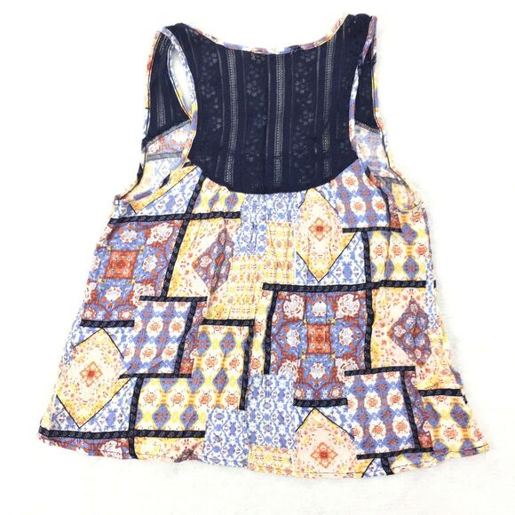 Elodie Crochet Back Tank Size Small Womens Patchwork Boho Style Top S - Picture 2 of 6